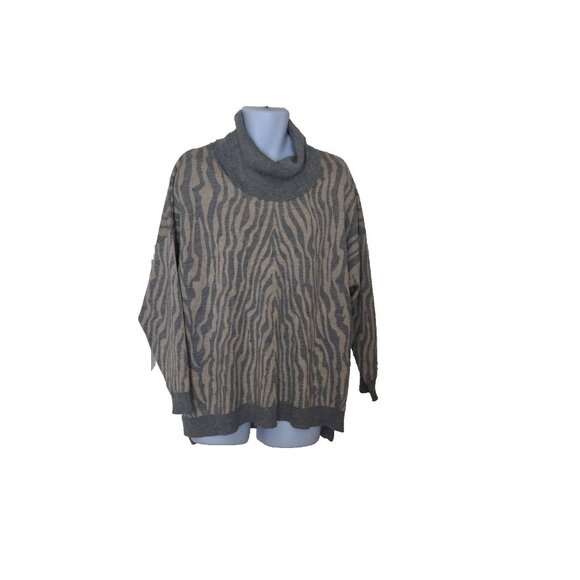 Calvin Klein Animal Print multicolor long sleeve sweater Women's size 1X - Picture 1 of 6